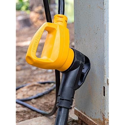 Camco PowerGrip Camper/RV Dogbone Electrical Adapter | Features 30-Amp Male (NEMA TT-30P) and 50-Amp Female (NEMA 14-50R) Ends | Rated for 125V/3750W (55185)