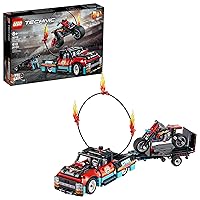 LEGO Technic Stunt Show Truck & Bike 42106; Includes Stunt Motorcycle, Toy Truck and Trailer (P10 Pieces)