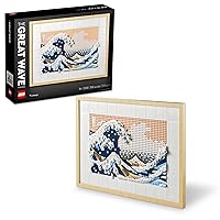 LEGO Art Hokusai – The Great Wave 31208, 3D Japanese Wall Art Craft Kit, Framed Ocean Canvas, Creative Activity Hobbies for Adults, DIY Home, Office Decor