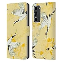 Head Case Designs Officially Licensed Haroulita Yellow Birds and Flowers Leather Book Wallet Case Cover Compatible with Samsung Galaxy S23+ 5G