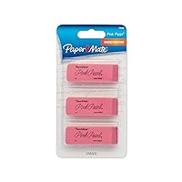 Paper Mate Pink Pearl Erasers, Medium, 3 Count