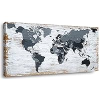 world map Canvas Wall Art Decor Black Wall Decor Office Map of the world Wall Art World Pictures for Living Room Wall Decoration Map Picture Framed Artwork Decor for Home Bedroom Decoration 20