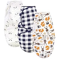 Hudson Baby Unisex Baby Quilted Cotton Swaddle Wrap 3pk, Boy Forest, 0-3 Months