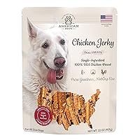 Natural Chicken Jerky Dog Treats Dogs, Made in USA – Delicious & Healthy Dog Jerky Treats from Only USA-Sourced Chicken (2lb)