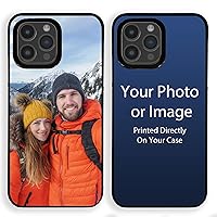 Personalized Custom Phone Case for iPhone 15 Pro Plus Pro Max Plus Shock-Resistant Slim Fit Protective TPU Rubber Design Your Own Personalized Picture Photo Case Black