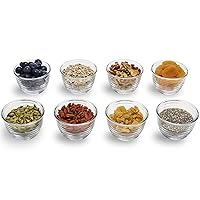 Small Glass Prep Bowl 8 Count (Pack of 1), Glass Containers with Lids Keep Leftovers Fresh, Durable Dishwasher Safe Glass Meal Prep Bowls, Glass Bowls Set for Meal Prepping, Snacks