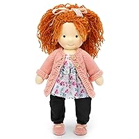Handmade Waldorf Doll, Soft Girl Rag Doll with Cute Stuffed Plush, Ideal First Doll for Babies & Toddlers- Elsee 12