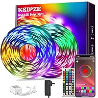 Ksipze 100ft Led Strip Lights (2 Rolls of 50ft) RGB Music Sync Color Changing, Led Lights with Smart App Control Remote, Led Lights for Bedroom Lighting Flexible Home Decoration (100FT)