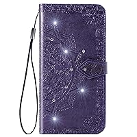 Leather Wallet Case for OnePlus Nord N10 5G, Flip Case Leather with Kickstand,Folio Magnetic Closure Protective Cover with Card Slots for OnePlus Nord N10 - DESD032548 Purple