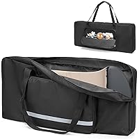 Baby Bouncer Transport Bag, Bouncer Carrier Compatible with Baby Bjorn Bouncer Balance Soft and Bouncer Bliss, Double Zipped Travel bag with shoulder pad, Black