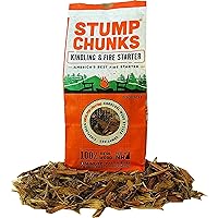 Stump Chunks: SC-3 0.3 Cu Ft Kindling & Fire Starters - Natural Fire Kindling Wood Sticks & Firewood Starter - Firestarter Sticks from Recycled Tree Stumps - Medium Bag