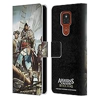 Head Case Designs Officially Licensed Assassin's Creed Edward Kenway Black Flag Key Art Leather Book Wallet Case Cover Compatible with Motorola Moto E7 Plus