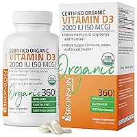 Vitamin D3 2,000 IU (1 Year Supply) for Immune Support, Healthy Muscle Function & Bone Health, High Potency Organic Non-GMO Vitamin D Supplement, 360 Tablets
