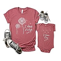 I Made A Wish I Came True Mom and Baby Matching Shirt, Perfect Mommy and Me Outfit, Baby Shower New Baby New Mom Gift, Mother's Day Gift