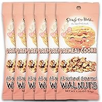 Crazy Go Nuts Walnuts - Oatmeal Cookie, 1.25 oz (6-Pack) - Healthy Snacks, Vegan, Gluten Free, Superfood - Natural, Non-GMO, ALA, Omega 3 Fatty Acids, Good Fats, and Antioxidants
