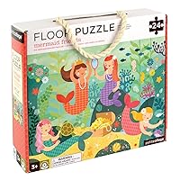 Petit Collage Floor Puzzle, Mermaid Friends, 24-Pieces – Large Puzzle for Kids, Completed Mermaid Jigsaw Puzzle Measures 18” x 24” – Makes a Great Gift Idea for Ages 3+