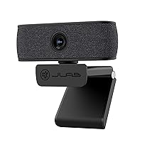 JBuds Cam USB HD Webcam, Black with Optional White Faceplate, 1080P/30 FPS, 2.1 Megapixels, Auto-Focus, Dual Omni-Directional Microphones, Compatible with PC, Mac and Chromebook