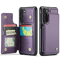 for Samsung Galaxy S23 Plus Case with Card Holder, for Samsung S23 Plus Wallet Case for Women Men with RFID Blocking, Durable Kickstand Shockproof Case for Galaxy S23 Plus 5G, Purple