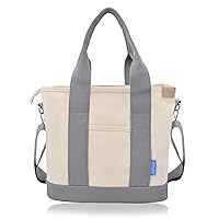 TeeYee Canvas Bag Shoulder Crossbody Bag Hand Bag for Women with External Pocket and Top Zipper Closure