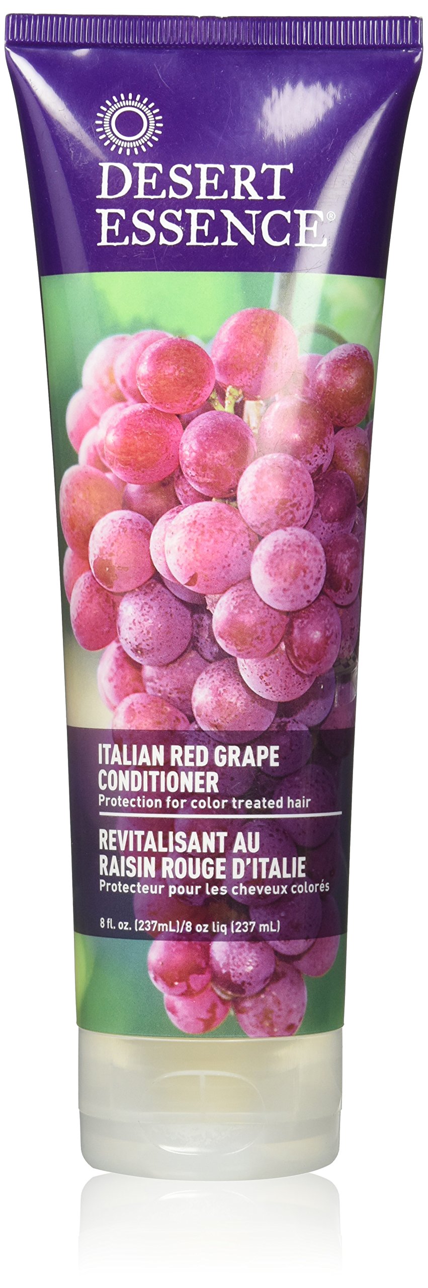 Desert Essence Italian Red Grape Conditioner - 8 Fl Ounce - Protection For Color Treated Hair - Moisturizes - Smooth & Silky - Vitamin B5 - Grape Seed Extract - Antioxidant With Resveratrol