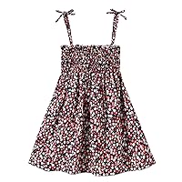 Dresses for Christmas Party Clothes Floral Dress Summer Ruched Strap Flowers Girls Girls Romper Dress Size 16