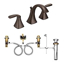 Moen T6905ORB-9000 Voss Two-Handle Widespread Bathroom Faucet with Valve, Oil Rubbed Bronze