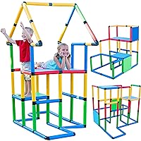 Funphix Toddler Climbing Toys Indoor & Outdoor Climbing Structures for Kids with Tubes, Panels, & Connectors - Playground Slide Sets for Backyard - Buildable Life Size Deluxe Jungle Gym, 296pcs