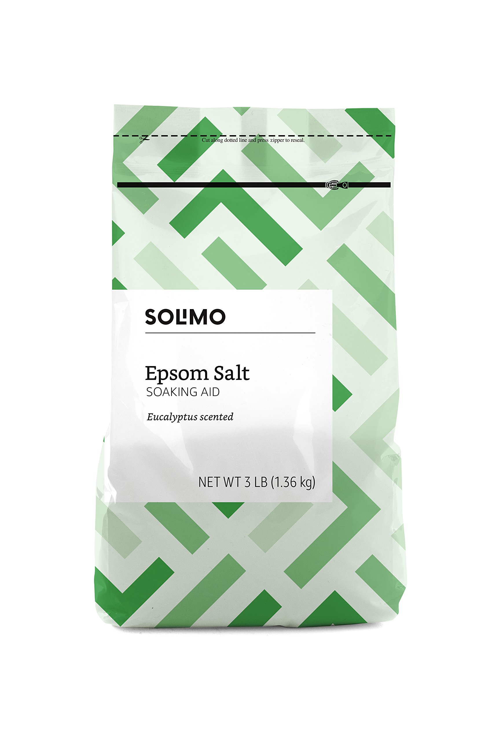 Amazon Brand - Solimo Epsom Salt Soaking Aid, Lavender Scented, 3 Pound & Solimo Epsom Salt Soaking Aid, Eucalyptus Scented, 3 Pound