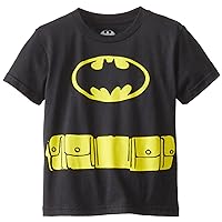 DC Comics Toddler Boys' Batman Superhero Logo Caped Costume T-Shirt, 2T Black