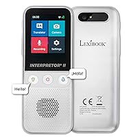 LEXIBOOK NTL3000 Interpretor 2-137 Languages Instant Voice, Photo, Memo Translation, Multilingual Portable Speaking, Earphones Jack, Wi-Fi and Offline