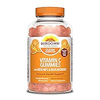 Sundown Vitamin C Gummies With Rosehips And Citrus Bioflavonoids, Orange Flavored, 90 Count