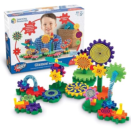 Learning Resources Gears! Gears! Gears! Gizmos Building Set, 83 Pieces, Ages 3+, Construction Toy, STEM Learning Toy