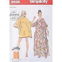 Simplicity UV5628OS 1970's Vintage Fashion Women's Caftan Sewing Pattern Kit, Code 5628, Sizes 8-40