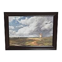 Creative Co-Op Coastal Landscape Wall Art with Black Frame and Glass Cover