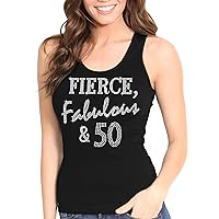 RhinestoneSash 50th Birthday Shirts for Women - 50th Birthday Tees - Rose Gold 50th Birthday Party Tshirts