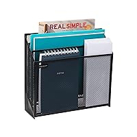 Mind Reader Vertical File Storage, Desktop Organizer, Workspace, Office, Metal Mesh, 12.5