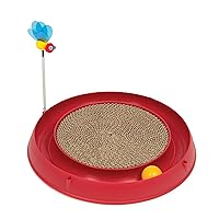 Play Circuit Ball Cat Toy with Scratch Pad, Catnip Toy, Red, 43000