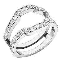 Dazzlingrock Collection 1.00 Cttw Cubic Zirconia Wedding Enhancer Ring for Women in 925 Sterling Silver