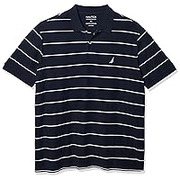 Nautica Men's Big and Tall Classic Short Sleeve Striped Polo Shirt