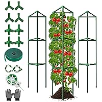 3 Pack Tomato Cages for Garden, 46.85Inches Tall Tomato Plant Support Stakes Adjustable Heavy Duty Steel Plant Tower Stakes, Updated Cucumber Trellis Garden Cages for Climbing Vegetable Flowers Fruits