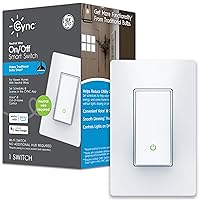 CYNC Smart Light Switch, Paddle Style, Neutral Wire Required, Bluetooth and 2.4 GHz Wi-Fi 4-Wire Switch, Works with Alexa and Google (1 Pack)
