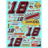 Clear Vinyl 103 Beveled Numbers -R/C Racing Sponsor Sticker Gang Sheet Good -1/24 – 1/16th Scale Model Decal Sticker Sheet Radio Control Lexan Body – Die-Cut to Shape - Peel & Stick – Water Slide