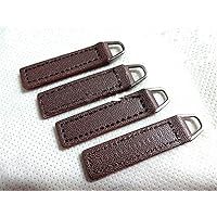 WellieSTR PU Leather Zip Fixer/Zipper Pull - 10 Replacement Leather Zipper Tags (Coffee) - Fix Your Favourite Coat or Suitcase - 10X35mm