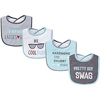 Hudson Baby Unisex Baby Cotton Terry Drooler Bibs With Fiber Filling