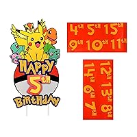 Custom Anime Cartoon Birthday Cake Topper Poke Birthday Party Decorations