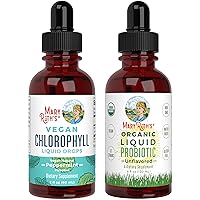 MaryRuth Organics Chlorophyll Liquid Drops + Liquid Probiotic Supplement 2-Pack Bundle | Energy Boost, Immune Support, Detox and Cleanse, Gut Health | Vegan, Non-GMO