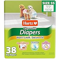 Hartz Disposable Dog Diapers, Size 2S 38 count, Comfortable & Secure Fit, Easy to Put On