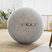 Yes4All Exercise Office, 400lbs Capacity Anti-Burst Yoga Weight Self-Standing Sitting Ball Chair with Hidden Seam Cover Convenient Handle & Pump Included, Standard, Light Gray