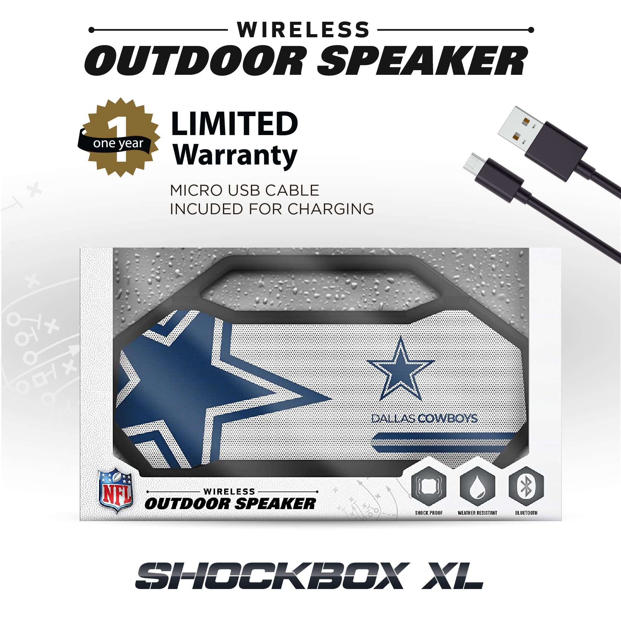  SOAR NFL ShockBox XL LED Wireless Bluetooth Speaker