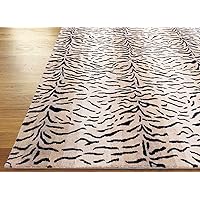 Antelope Rug Lion Print Rug Beige Wild Stripe Contemporary Persian Oriental Woolen Area Rugs 3x5, 5x8, 8x10, 9x12 (8x10)